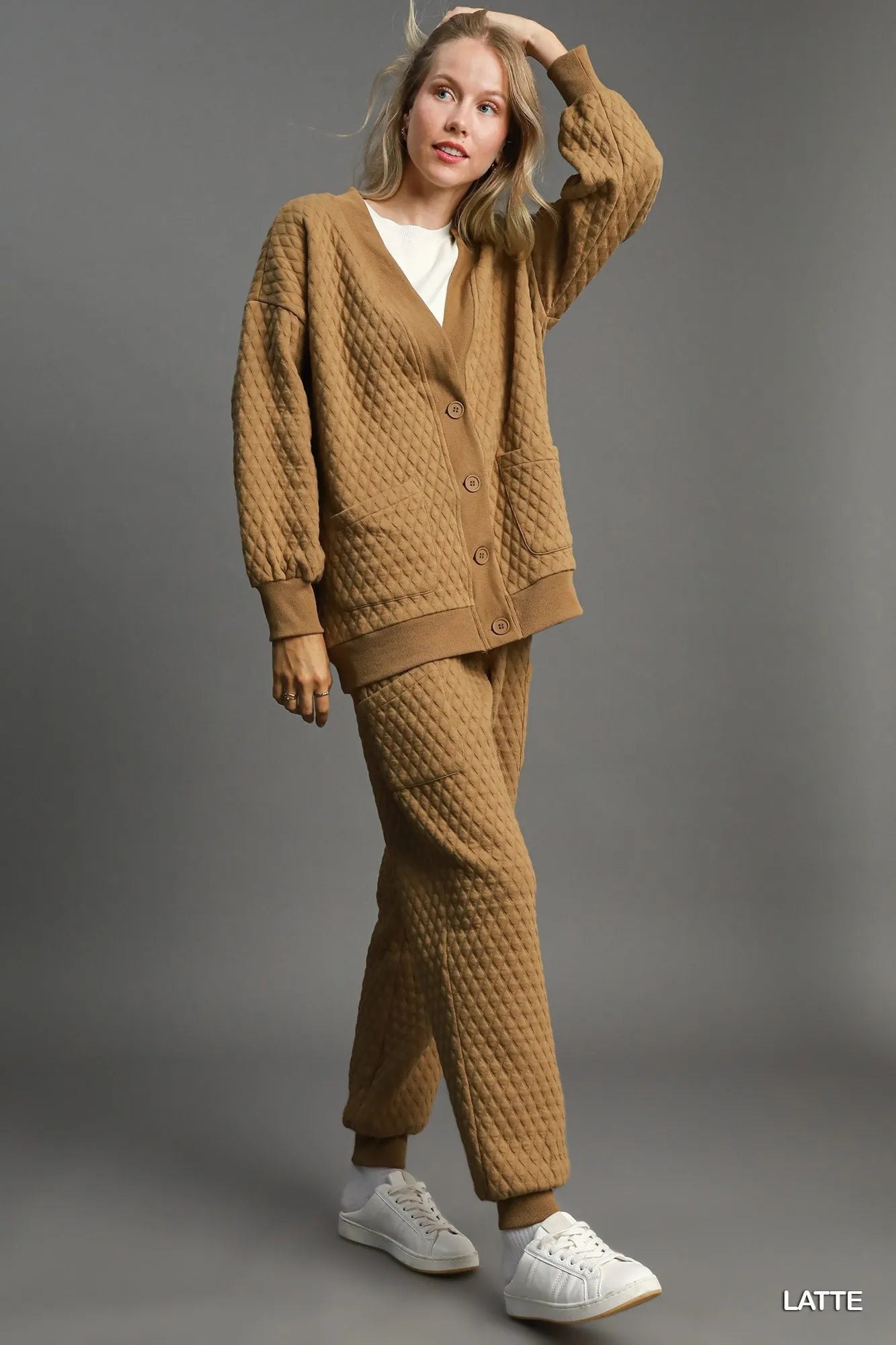 Umgee Button - Up Jacquard Cardigan - Oneira Fashions