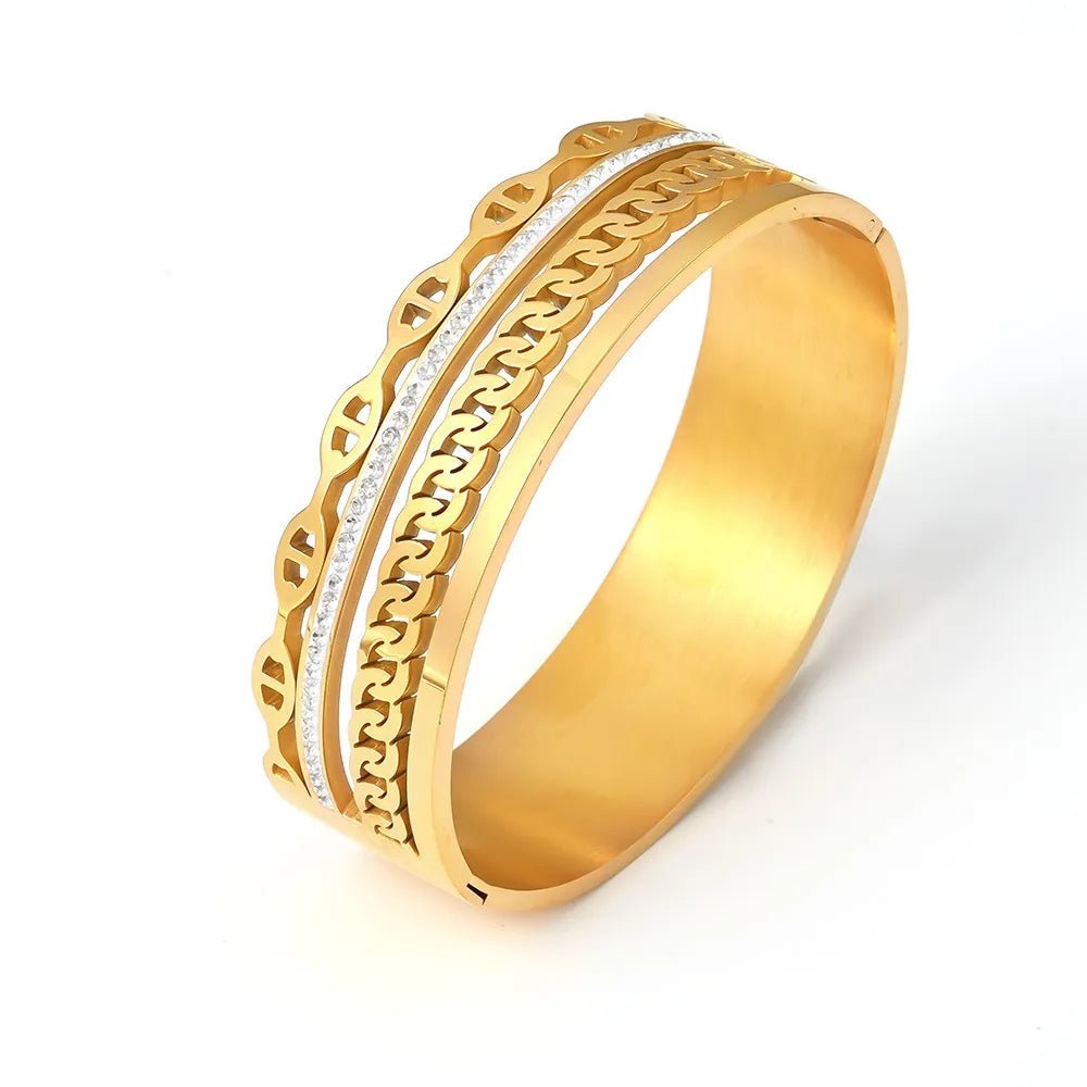 18K Gold - Plated Czech Diamond Bracelet - Oneira Fashions