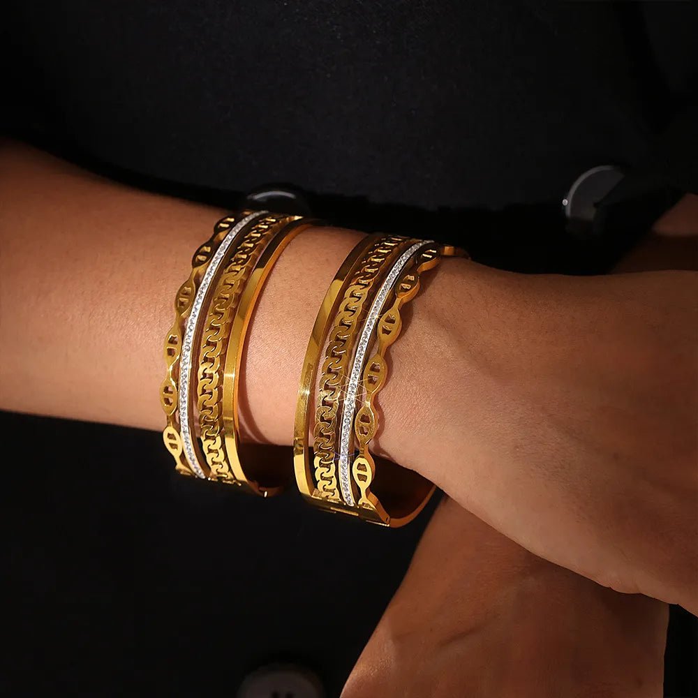 18K Gold - Plated Czech Diamond Bracelet - Oneira Fashions