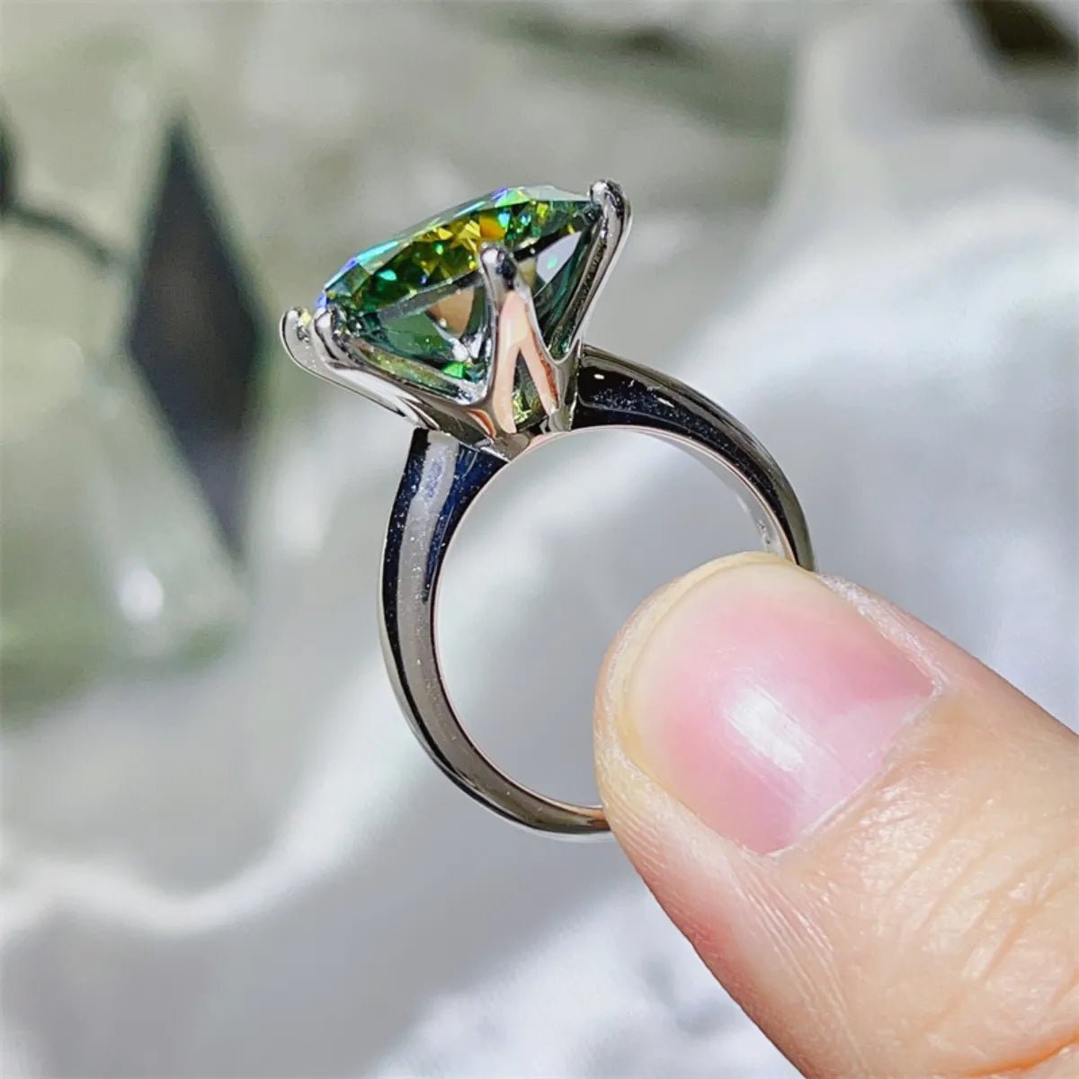 10 Carat Moissanite 925 Sterling Silver Ring - Oneira Fashions