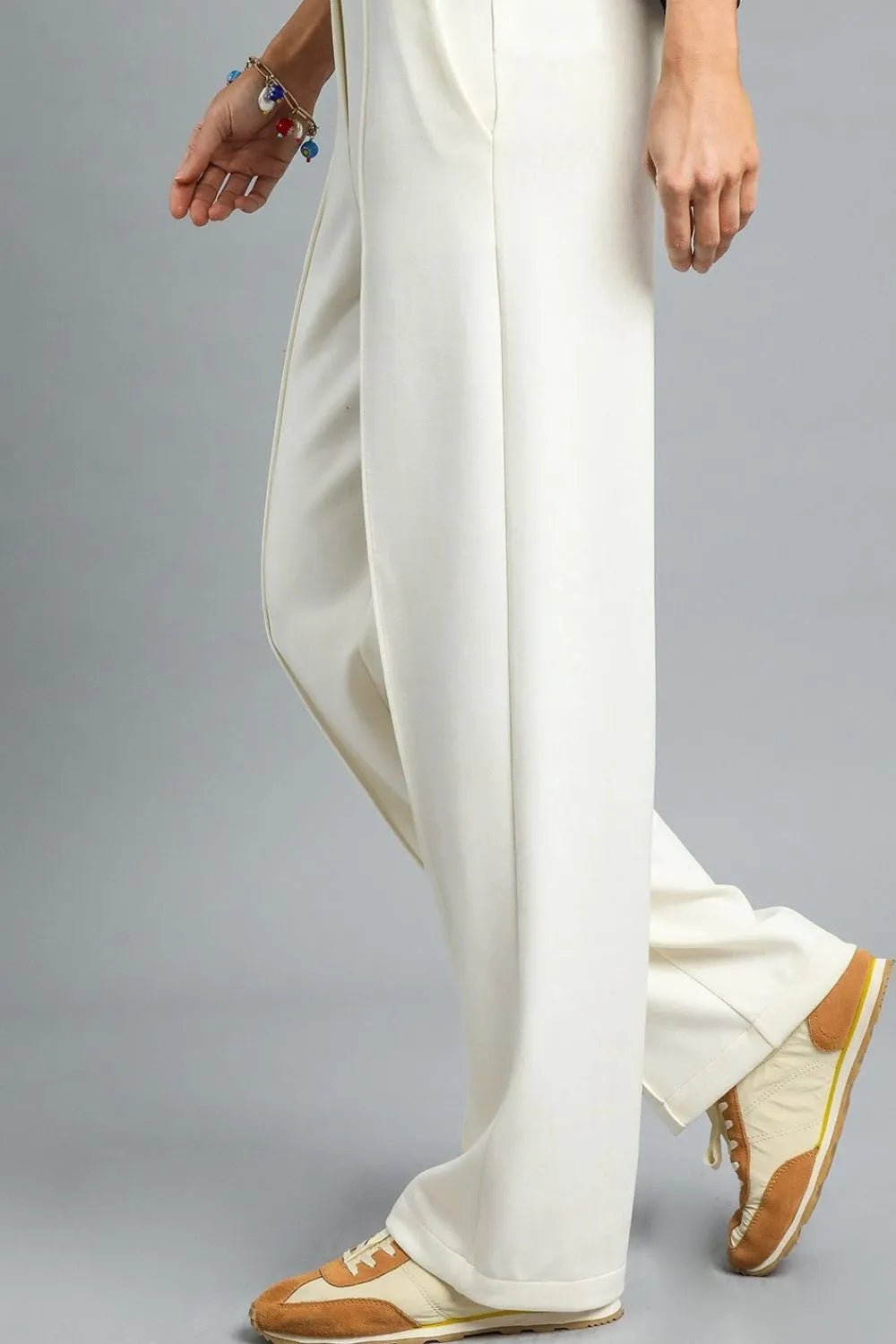 Umgee High Waisted Wide Leg Pants - Oneira Fashions