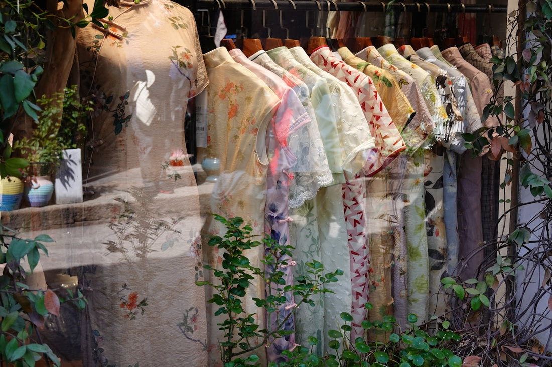 a display of clothing in a store window