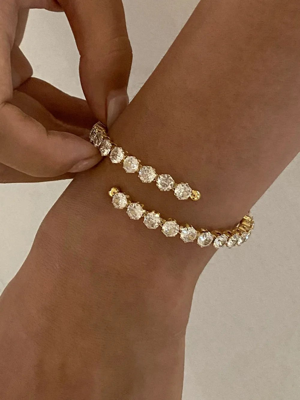 Stainless Steel Inlaid Zircon Bracelet - Oneira Fashions