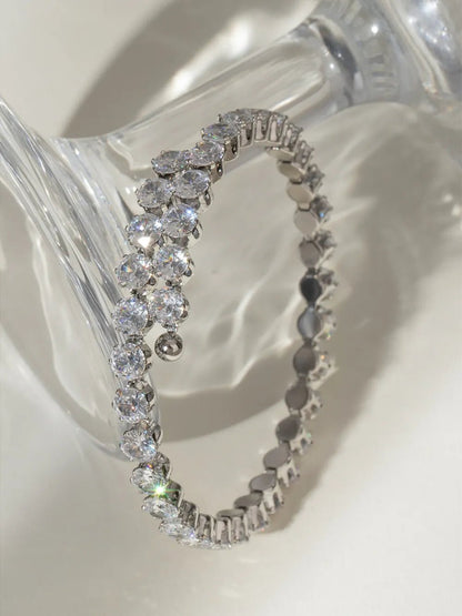 Stainless Steel Inlaid Zircon Bracelet - Oneira Fashions