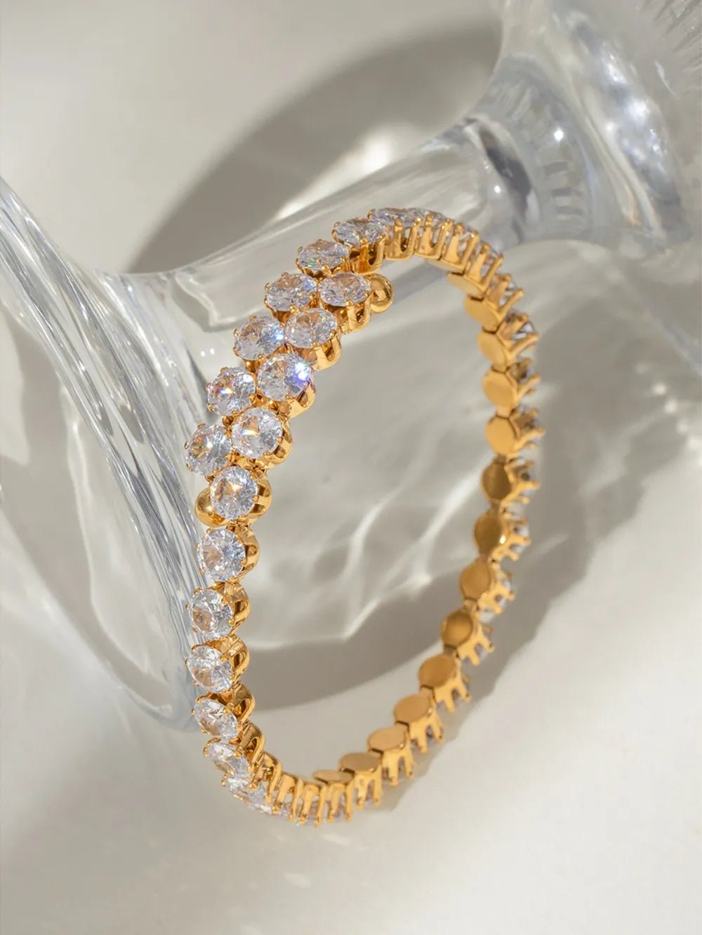Stainless Steel Inlaid Zircon Bracelet - Oneira Fashions