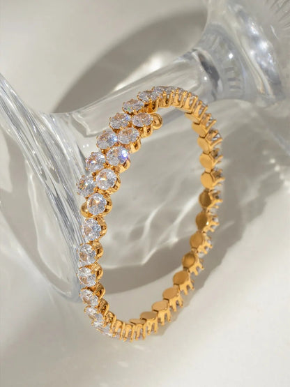 Stainless Steel Inlaid Zircon Bracelet - Oneira Fashions