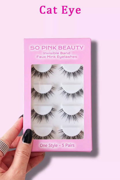 SO PINK BEAUTY Faux Mink Eyelashes 5 Pairs - Oneira Fashions