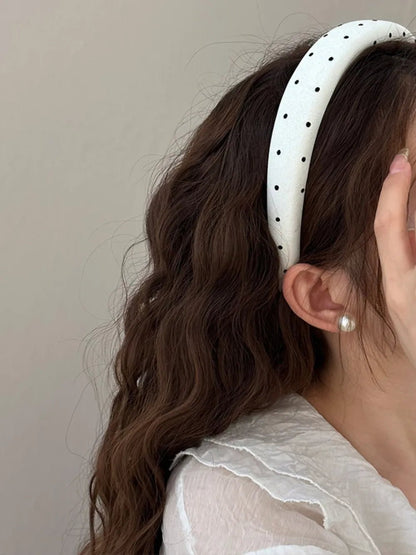 Polka Dot Polyester Wide Headband - Oneira Fashions