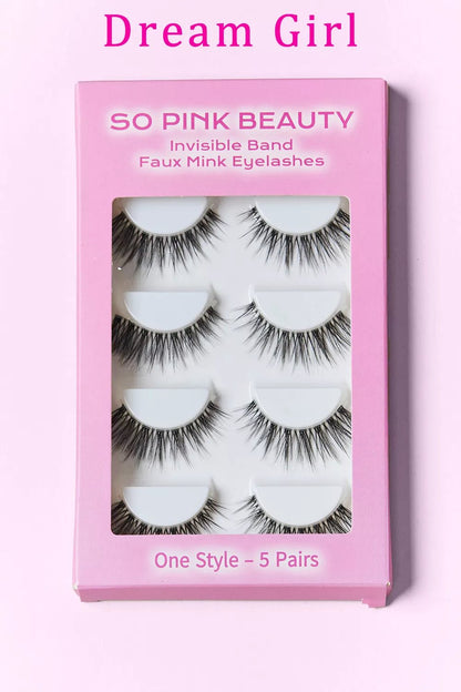 SO PINK BEAUTY Faux Mink Eyelashes 5 Pairs - Oneira Fashions
