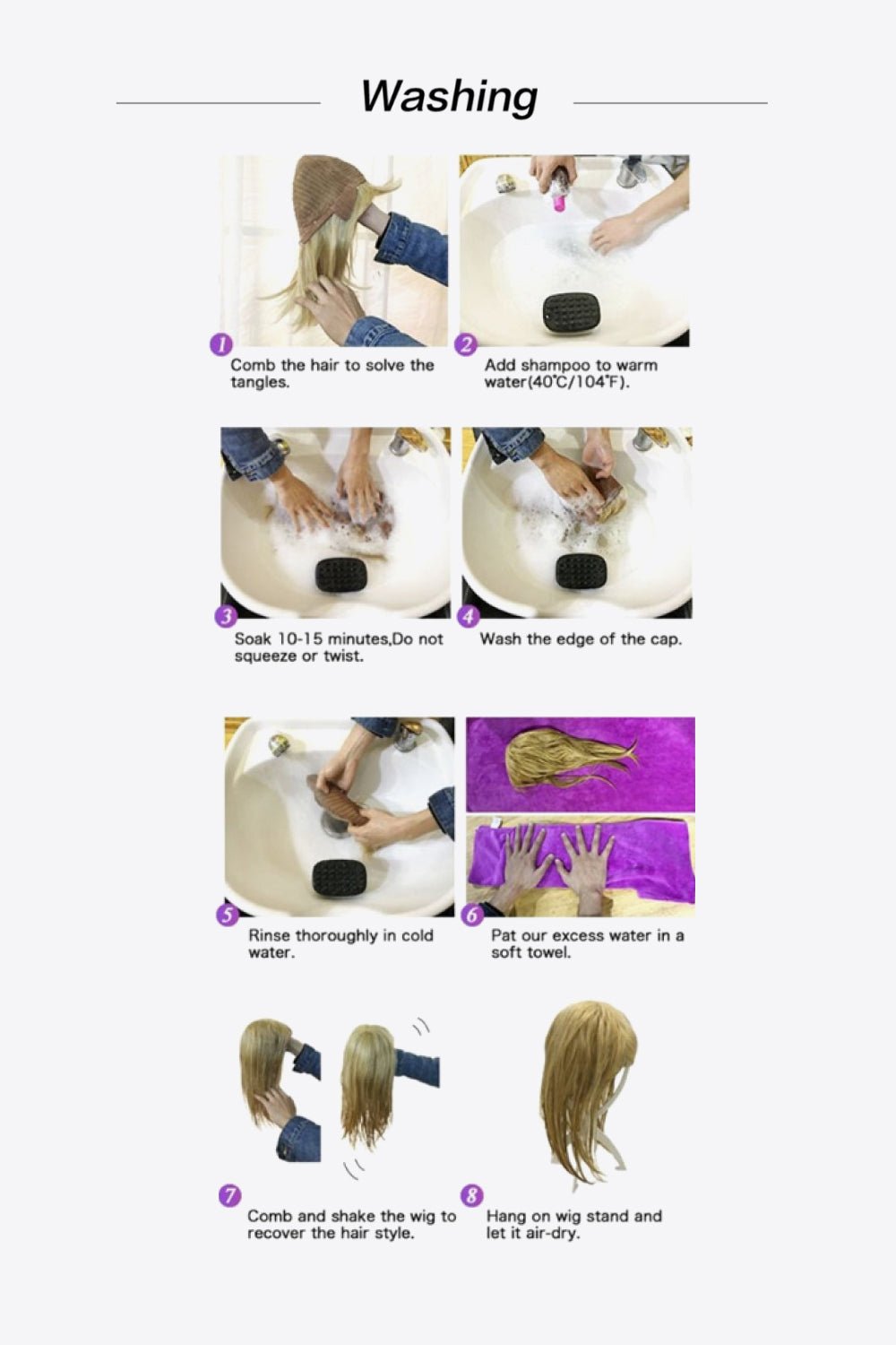 Mid - Length Wave Synthetic Wigs 20'' - Oneira Fashions