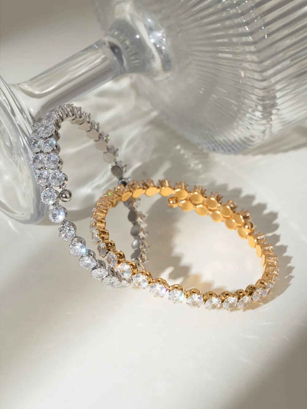 Stainless Steel Inlaid Zircon Bracelet - Oneira Fashions