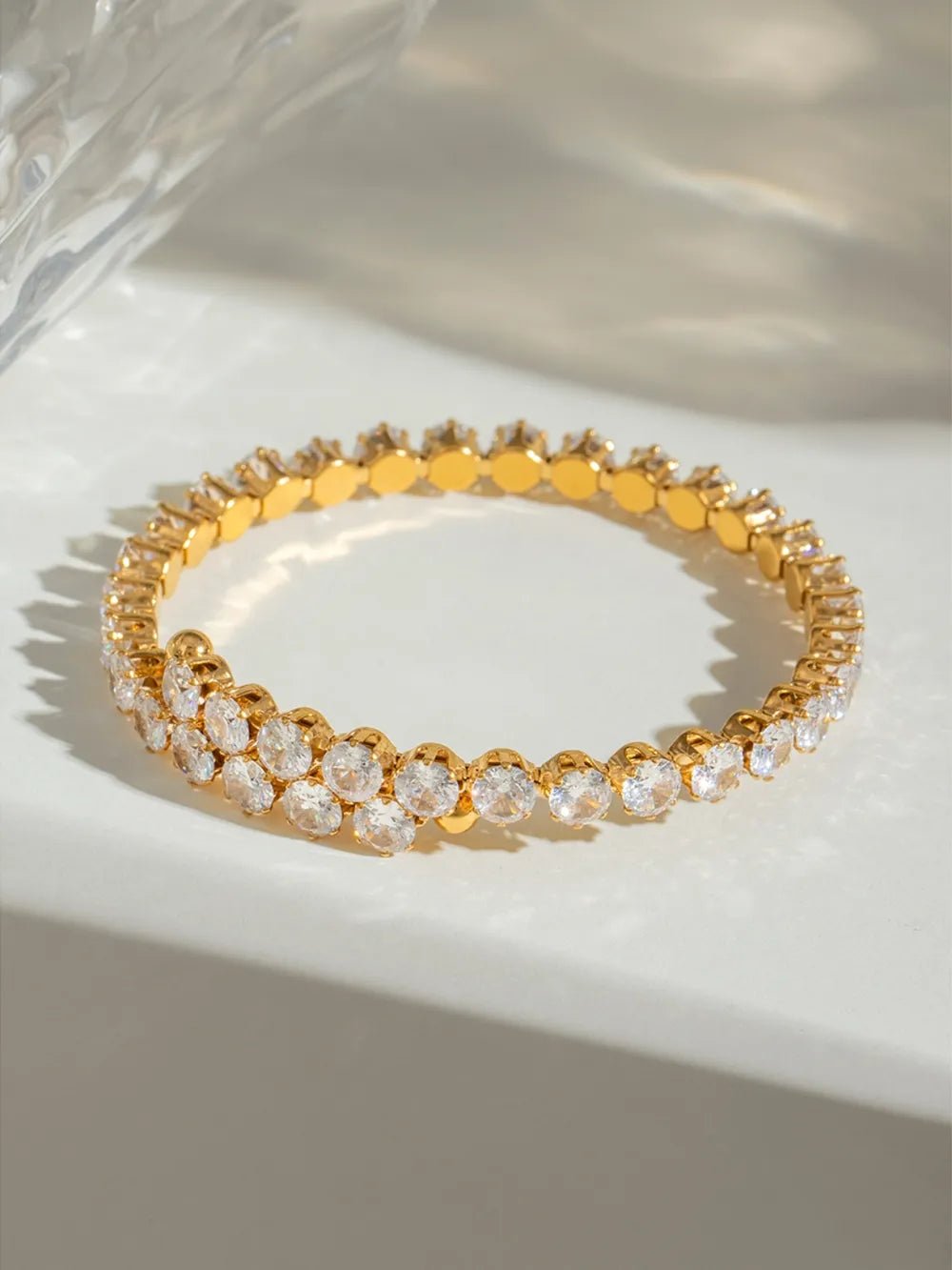 Stainless Steel Inlaid Zircon Bracelet - Oneira Fashions