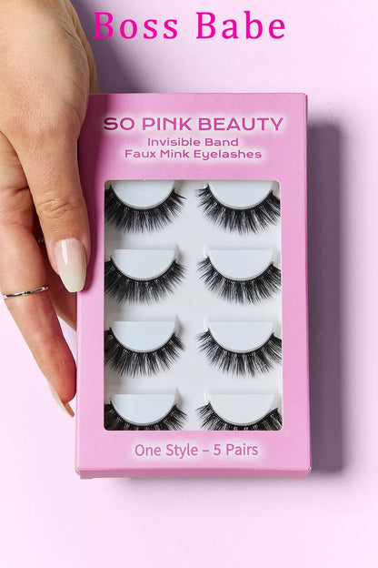 SO PINK BEAUTY Faux Mink Eyelashes 5 Pairs - Oneira Fashions