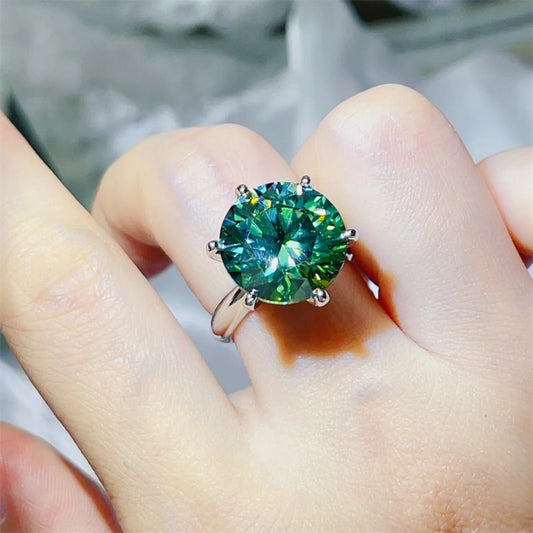 10 Carat Moissanite 925 Sterling Silver Ring - Oneira Fashions