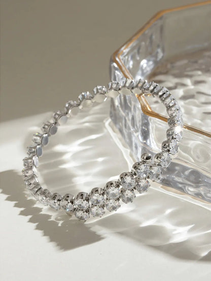 Stainless Steel Inlaid Zircon Bracelet - Oneira Fashions