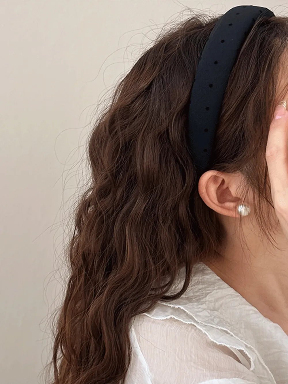 Polka Dot Polyester Wide Headband - Oneira Fashions