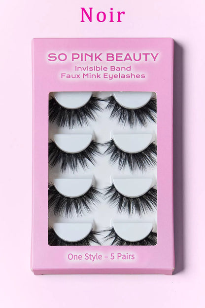 SO PINK BEAUTY Faux Mink Eyelashes 5 Pairs - Oneira Fashions