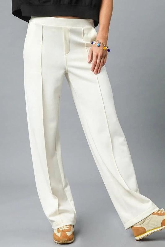 Umgee High Waisted Wide Leg Pants - Oneira Fashions