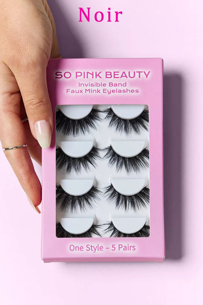 SO PINK BEAUTY Faux Mink Eyelashes 5 Pairs - Oneira Fashions