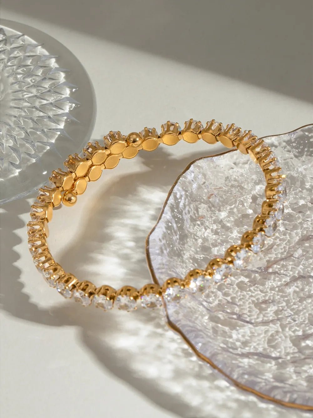 Stainless Steel Inlaid Zircon Bracelet - Oneira Fashions