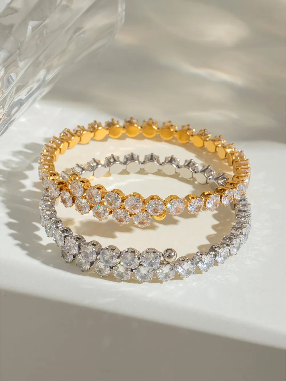 Stainless Steel Inlaid Zircon Bracelet - Oneira Fashions