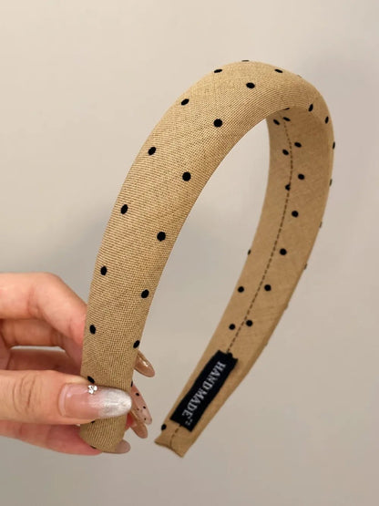 Polka Dot Polyester Wide Headband - Oneira Fashions