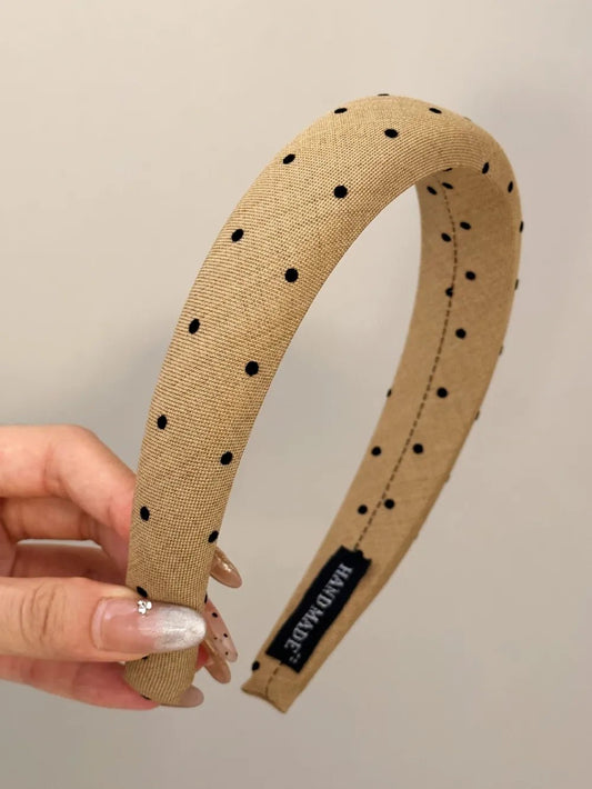 Polka Dot Polyester Wide Headband - Oneira Fashions