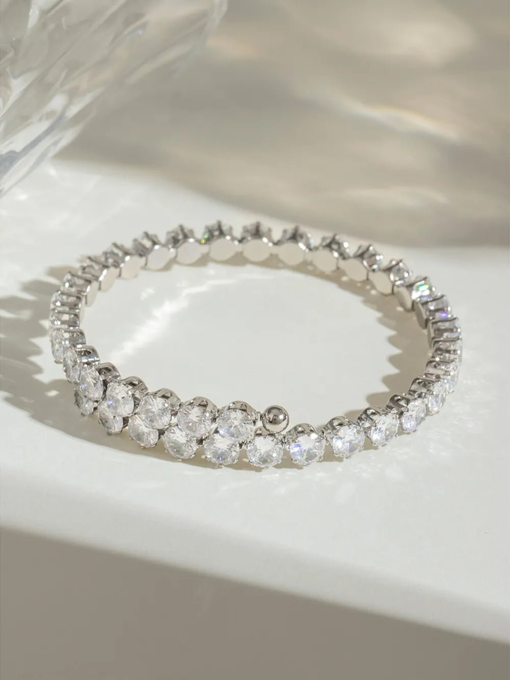 Stainless Steel Inlaid Zircon Bracelet - Oneira Fashions